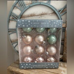 Jaclyn Smith Traditions – 12 Elegant Glass Ornaments – Midnight Clear – 2”